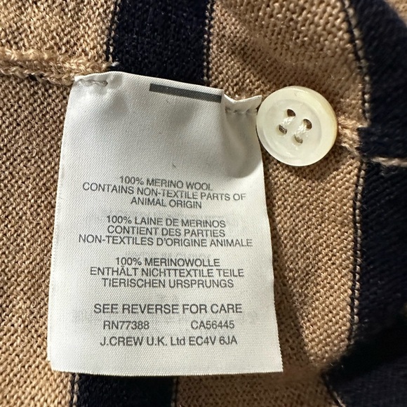 J.Crew Jackie Tie-Neck Cardigan Stripe Bow Sweater Sz SM - Picture 10 of 10